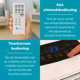 Lifetime Air Mobiele Airco 8000BTU Met Afstandsbediening