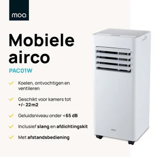 MOA Mobiele Airco 7000 BTU Wit Met Afstandsbediening