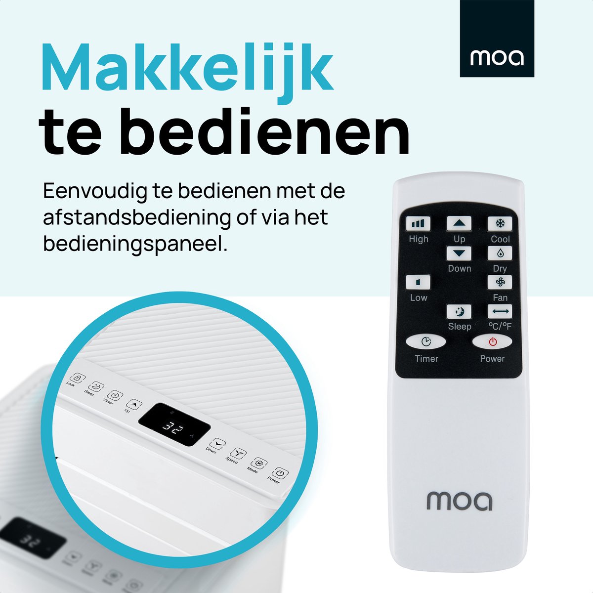 MOA Mobiele Airco 7000 BTU Wit Met Afstandsbediening