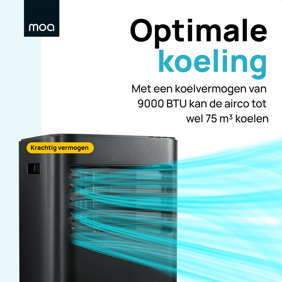 MOA Mobiele Airco 9.000 BTU Zwart