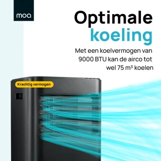 MOA Mobiele Airco 9.000 BTU Zwart