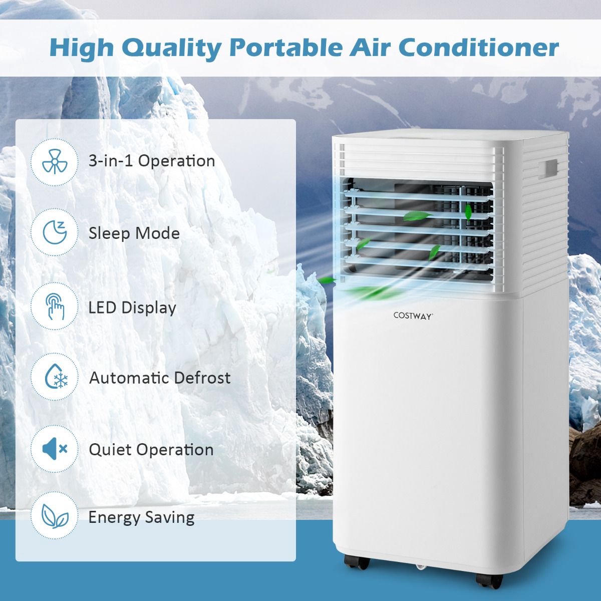 Mobiele Airco 4-in-1 9000 BTU met Afstandsbediening