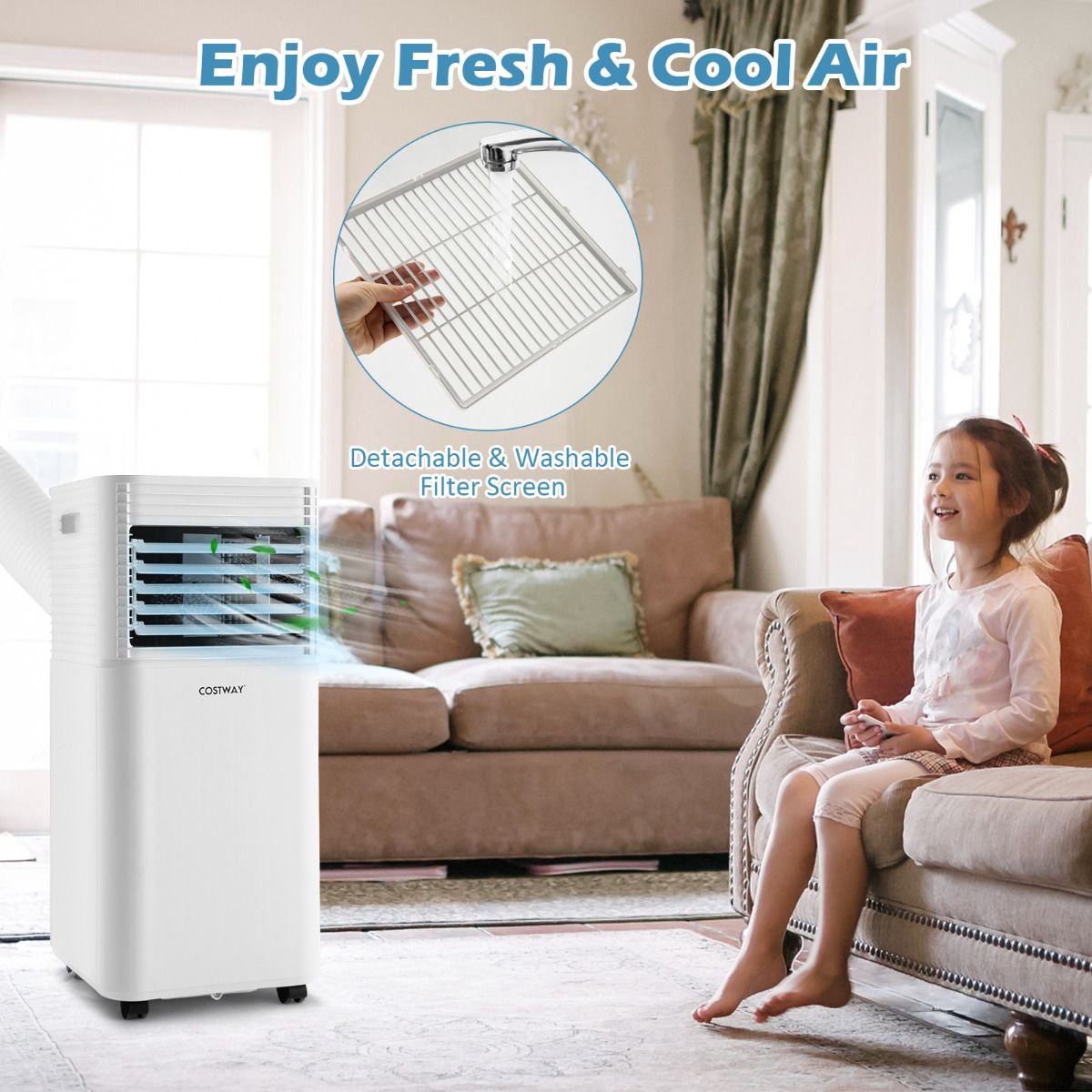 Mobiele Airco 4-in-1 9000 BTU met Afstandsbediening