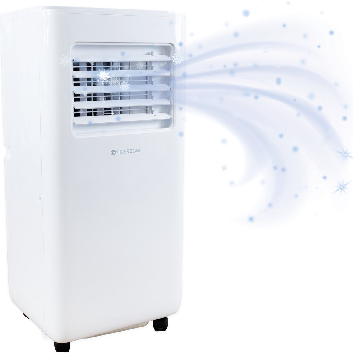 De Mobiele Airco 7000 BTU Wit met Afvoerslang en Raamafdichtingskit in één oogopslag