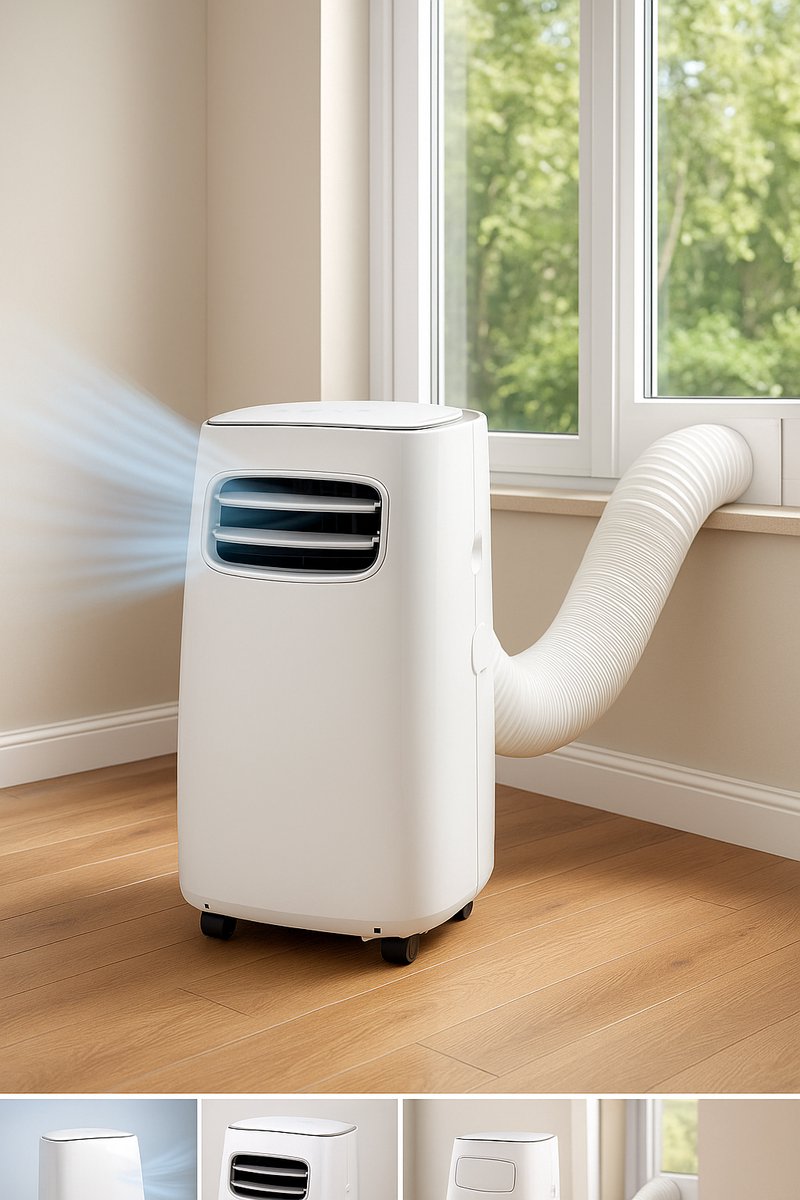 Mobiele Airco 9000 BTU WiFi Slim 3-in-1 met Afstandsbediening en Raamkit