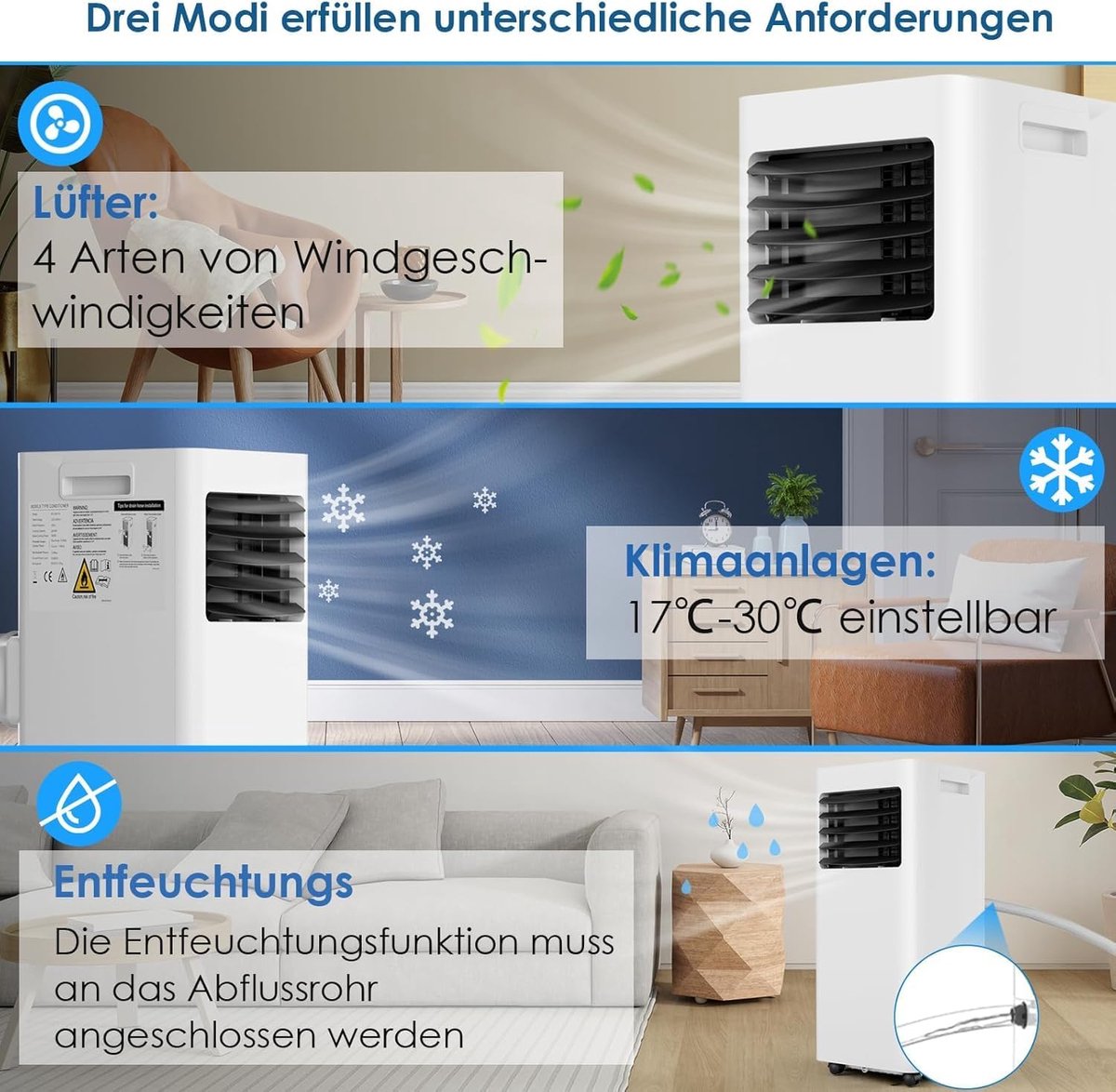 Mobiele Airco Wit Zonder Afvoerslang