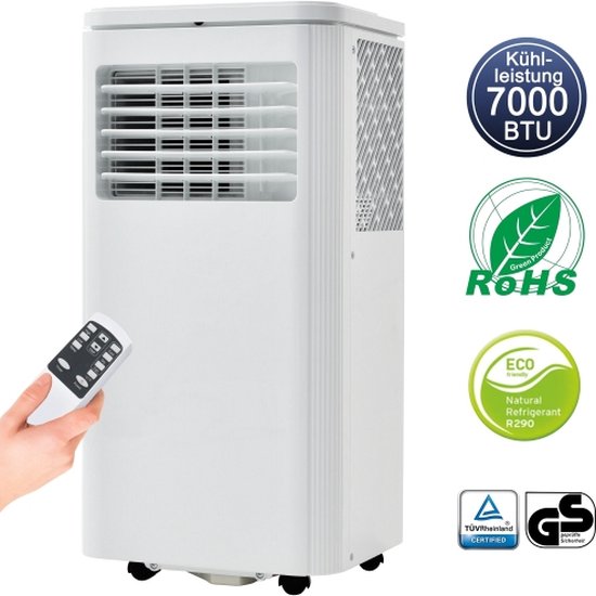 Mobiele airconditioner 7000 BTU/h 2KW met afstandsbediening en app