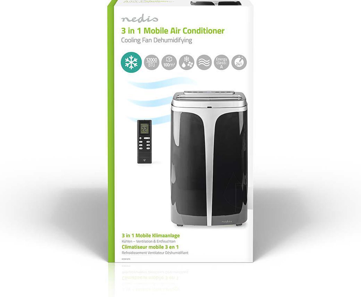Nedis Mobiele Airconditioner 12000 BTU Grijs/Zwart
