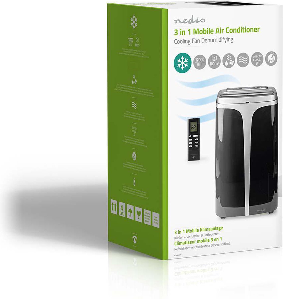 Nedis Mobiele Airconditioner 12000 BTU Grijs/Zwart