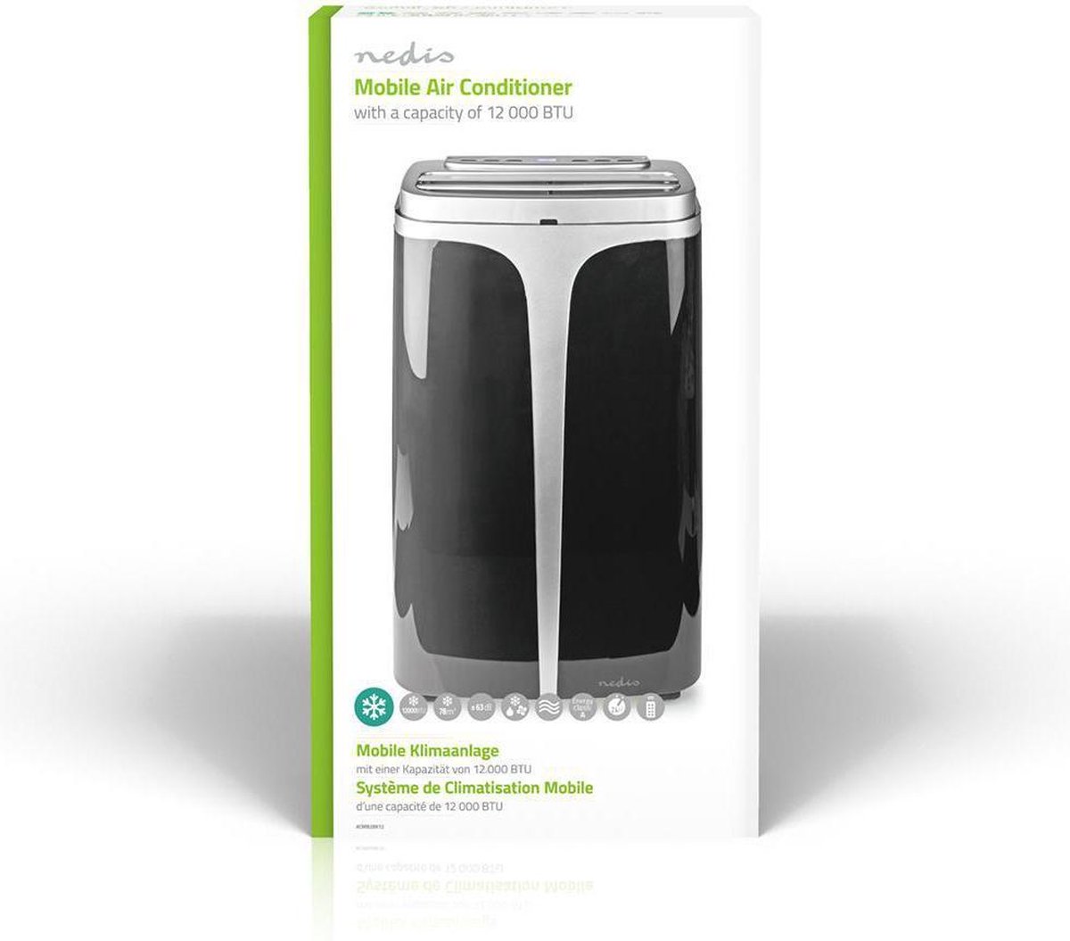 Nedis Mobiele Airconditioner 12000 BTU Grijs/Zwart