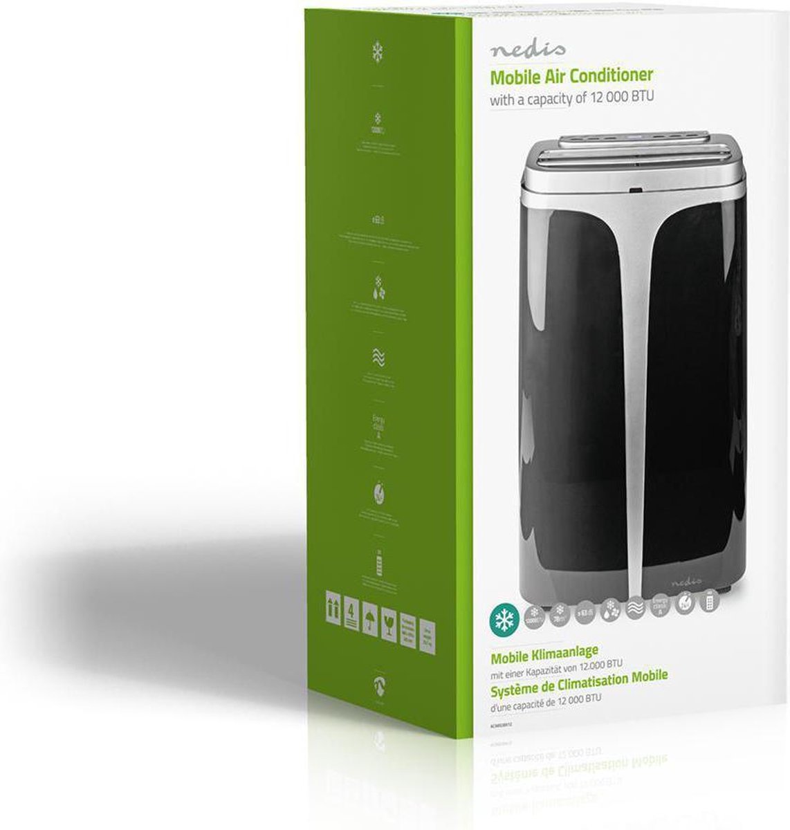 Nedis Mobiele Airconditioner 12000 BTU Grijs/Zwart
