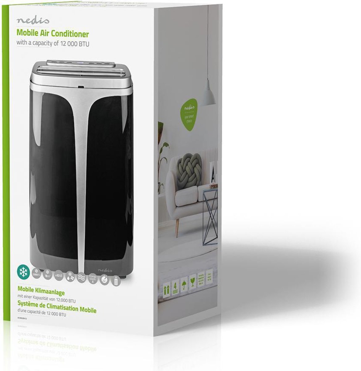 Nedis Mobiele Airconditioner 12000 BTU Grijs/Zwart