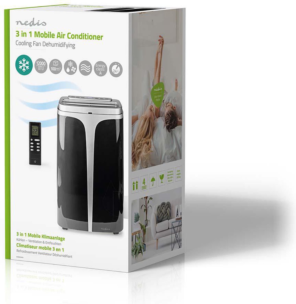 Nedis Mobiele Airconditioner 12000 BTU Grijs/Zwart