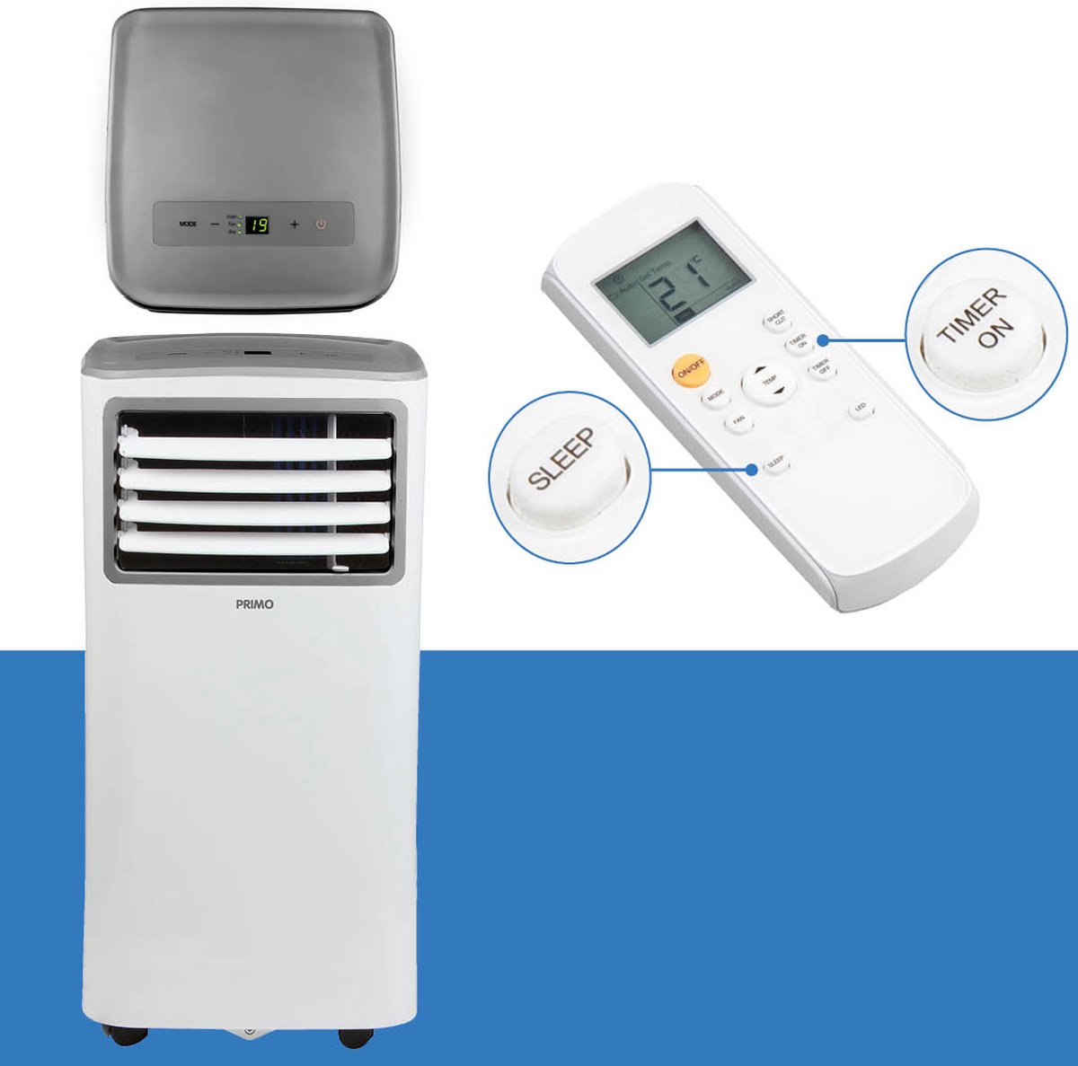 PRIMO PR579AC Mobiele Airco 7000 BTU Wit