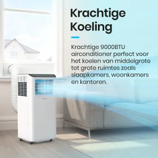 Pro Breeze Mobiele Airco 9000 BTU WiFi Wit