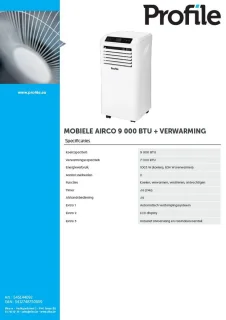 Profile Mobiele Airconditioner 9000BTU