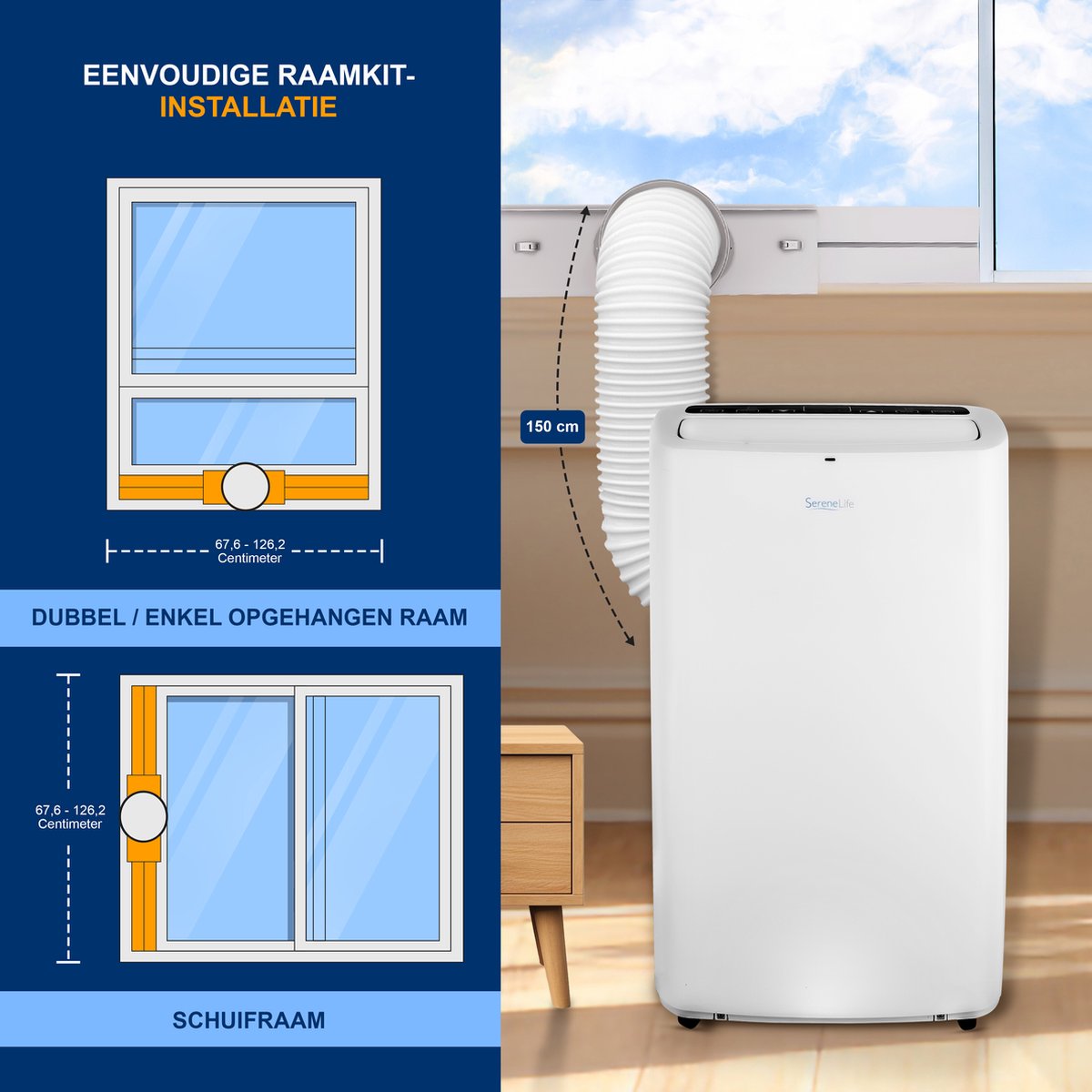 SereneLife 3-in-1 Mobiele Airco 13.000 BTU