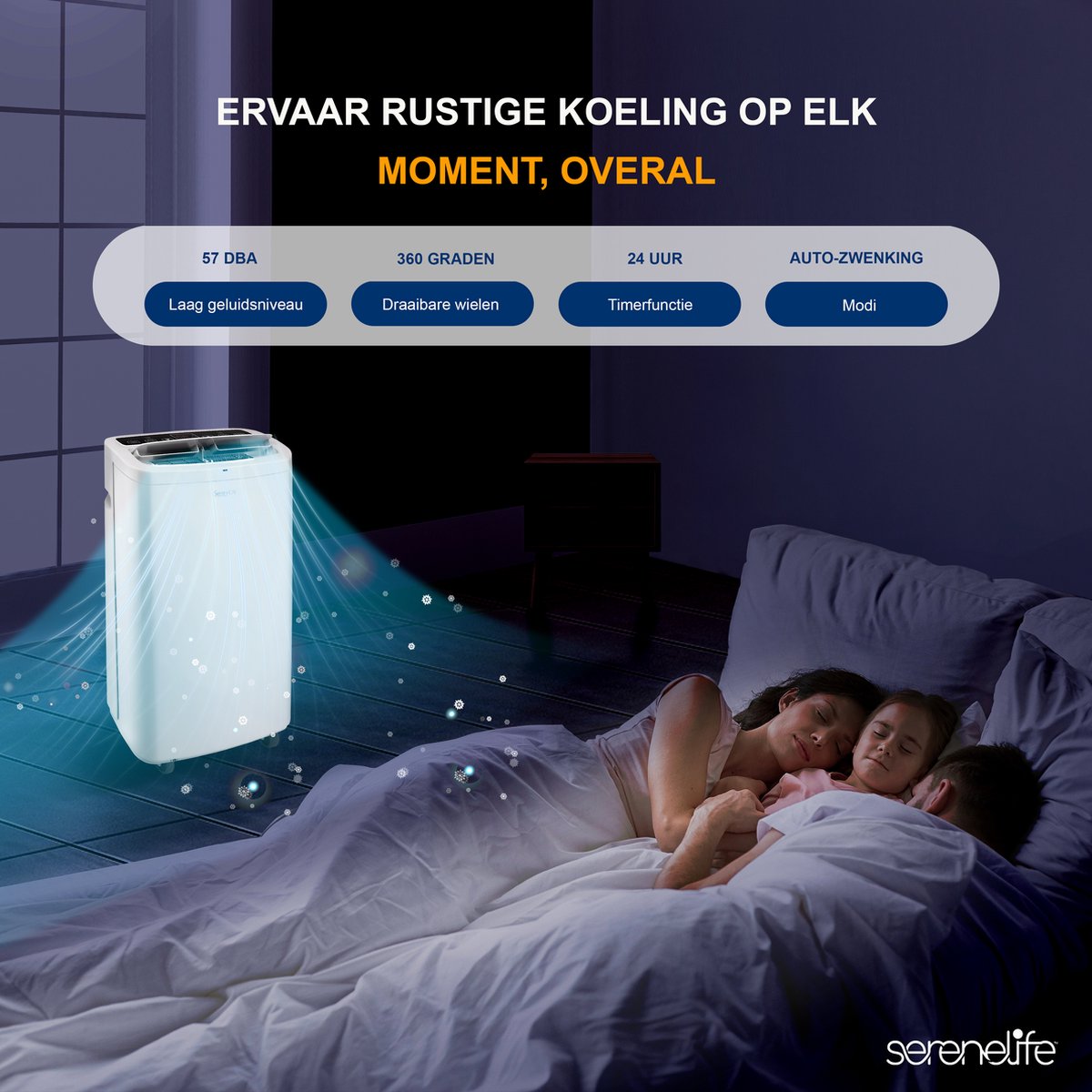 SereneLife 3-in-1 Mobiele Airco 13.000 BTU