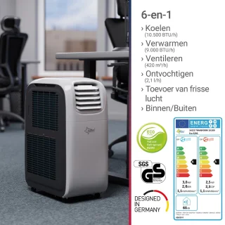 SUNTEC TRANSFORM 10500 Eco Ventilator 1100W Zwart/Wit