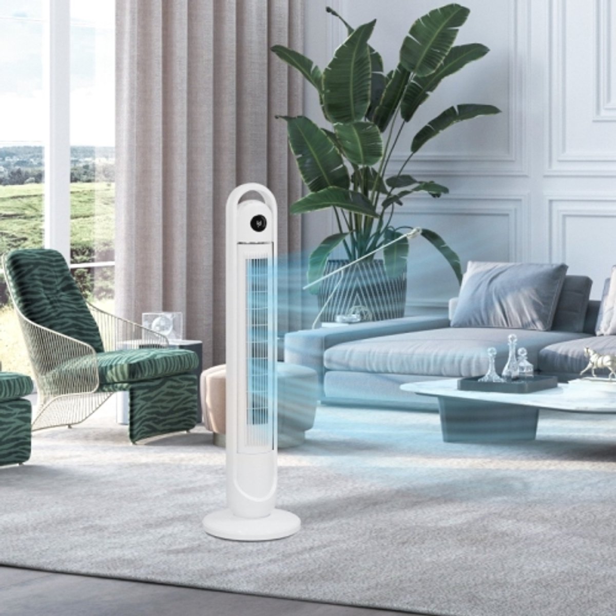 De Torenventilator Pedestal 55W Wit Met Afstandsbediening in één oogopslag