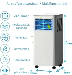 De UFTA Mobiele Airconditioner Wit in één oogopslag
