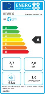 VIVAX ACP09PT25AEF Mobiele airconditioner 2500W