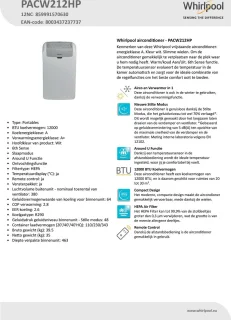 Whirlpool PACW212HP Mobiele Airco
