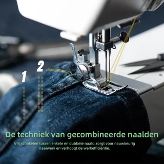 Naaimachine - 12 Steken - LED Verlichting - Voetpedaal - Naaimachine kinderen - Hobby & Creatief - Wit