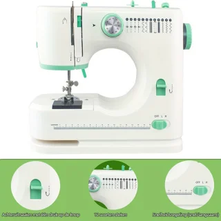 Naaimachine - 12 Steken - LED Verlichting - Voetpedaal - Naaimachine kinderen - Hobby & Creatief - Wit