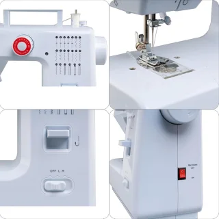Naaimachine 20 steken mini-naaimachine voor beginners met voetpedaal - multifunctioneel - elektrisch - huishoudnaaimachine - inclusief naaiset - 11 stuks naaivoetjes
