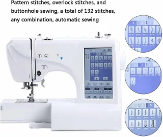 Elektrische Naaimachine met Automatische Borduurfunctie - 158 Ingebouwde Steken en 210 Letters
