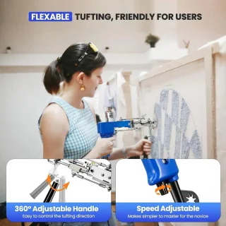 TrendWave Elektrische 2-in-1 Tufting Gun Beginnerspakket – Met Tapijt Trimmer & Stof – DIY Tapijtmachine – Massaal Tuften Gun