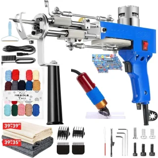 TrendWave Elektrische 2-in-1 Tufting Gun Beginnerspakket – Met Tapijt Trimmer & Stof – DIY Tapijtmachine – Massaal Tuften Gun