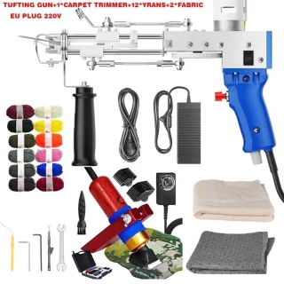 TrendWave Elektrische 2-in-1 Tufting Gun Beginnerspakket – Met Tapijt Trimmer & Stof – DIY Tapijtmachine – Massaal Tuften Gun
