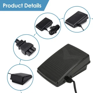 Voetpedaal met koord voor naaimachine - Zwart kunststof netsnoer - Naaimachine-accessoires voor Singer SC220 6160 6180 5400 XL‑400