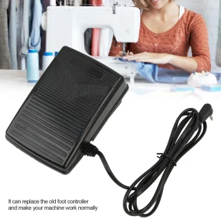 Voetpedaal met koord voor naaimachine - Zwart kunststof netsnoer - Naaimachine-accessoires voor Singer SC220 6160 6180 5400 XL‑400