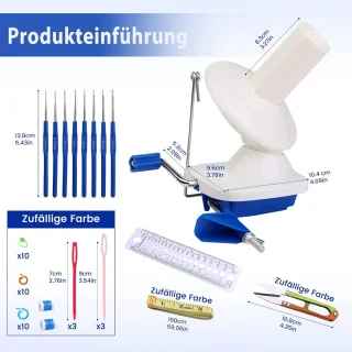 Kogelwikkelaar, 50 stuks wollen wikkelaars, breiset, garenwikkelaar, wol opwikkelaar, bol, wol, wikkelmachines met 8 maten haaknaalden en breiaccessoires