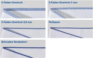 Overlock-naaimachine met 3 of 4 draden en traploze instellingen