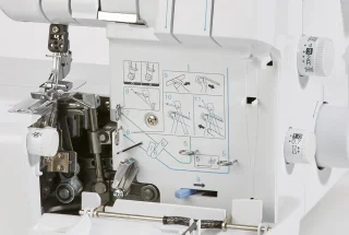 Overlock-naaimachine met 3 of 4 draden en traploze instellingen