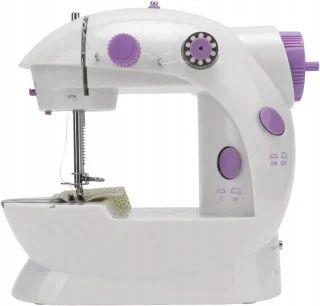 Mini elektrische naaimachine - Twee snelheden - Voetpedaal - Tweenaaldsysteem - Handmatige/automatische bediening - Inclusief bonusaccessoires - Perfect voor snelle reparaties en kleine naaiprojecten