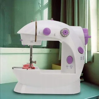 Mini elektrische naaimachine - Twee snelheden - Voetpedaal - Tweenaaldsysteem - Handmatige/automatische bediening - Inclusief bonusaccessoires - Perfect voor snelle reparaties en kleine naaiprojecten
