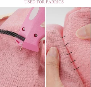 Handnaaimachine - Textiel Gun - Snelle Kledingreparatie - Stoffen Stikken - Naaldloze Stikker - Draadloze Naaimachine - Handzaam Apparaat - Kleding Repareren - Stoffen Lassen - Huishoudelijk Gebruik - Roze Kleur - Complete Set Met Accessoires