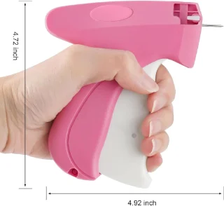 Handnaaimachine - Textiel Gun - Snelle Kledingreparatie - Stoffen Stikken - Naaldloze Stikker - Draadloze Naaimachine - Handzaam Apparaat - Kleding Repareren - Stoffen Lassen - Huishoudelijk Gebruik - Roze Kleur - Complete Set Met Accessoires