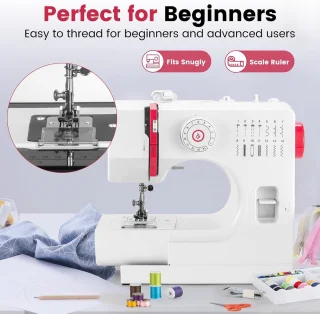 Draagbare Naaimachine voor Beginners - 14 Steekpatronen, Dual Gebruik, Ideaal voor Kleding en Meer