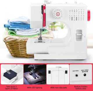 Draagbare Naaimachine voor Beginners - 14 Steekpatronen, Dual Gebruik, Ideaal voor Kleding en Meer