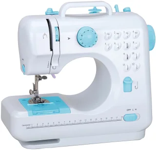 Creatorally Dubbeldraads Huishoudelijke Naaimachine - 12 steektypen - Sewing Machine Beginners Set - Electronische naaimachine - blauw - Naaiset