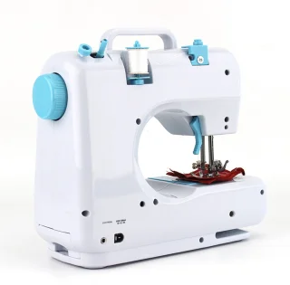 Creatorally Dubbeldraads Huishoudelijke Naaimachine - 12 steektypen - Sewing Machine Beginners Set - Electronische naaimachine - blauw - Naaiset