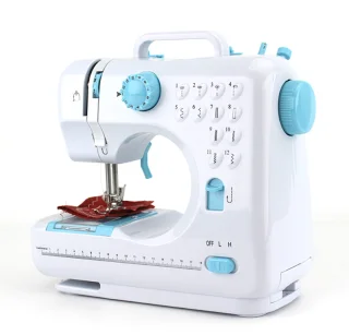 Creatorally Dubbeldraads Huishoudelijke Naaimachine - 12 steektypen - Sewing Machine Beginners Set - Electronische naaimachine - blauw - Naaiset
