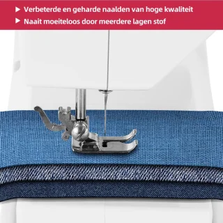 Naaimachine - 14 Steken - Dubbele draad stiksteek - Voetpedaal - Ingebouwde verlichting - Naaimachine kinderen - Wit