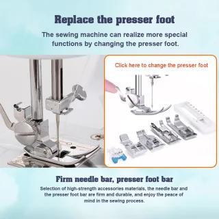 Creatorally Electronische naaimachine 12 Steken - Compacte DIY Naaimachine met Voetpedaal - Elektrische Naaimachine Voor beginners - Geschikt voor Quilten en Kleding